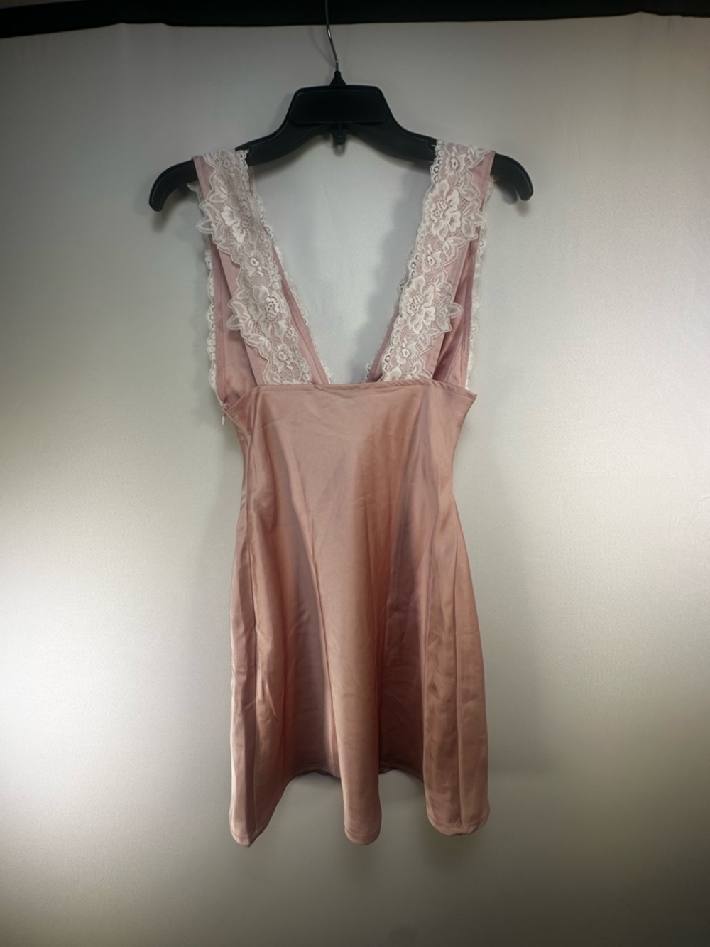 Princess Polly Satin Lace-Trim Dress in Blush Pink - Picture 5 of 5